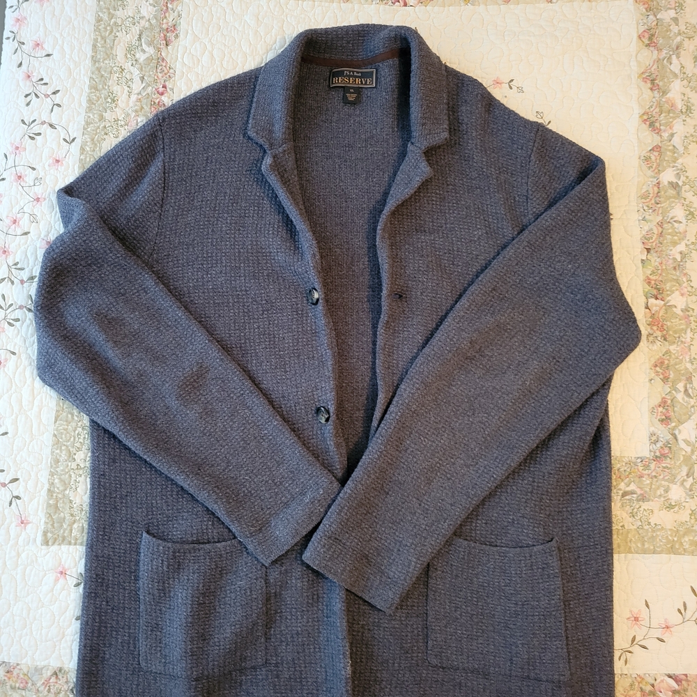 Jos. A Bank XL Blue Cardigan Sweater
